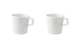 2 x palmer White Delight Kaffeebecher Set, Porzellan, 2-teilig, Mug Tassen 0,25 L, weiß...