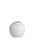 Kähler Vase H13 cm Hammershøi dänisches Design für Blumen Handarbeit, Weiss