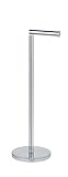 WENKO Stand Toilettenpapierhalter 2-in-1, platzsparender Rollenhalter aus Edelstahl, für...