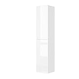 Vicco Badschrank Izan, Badezimmerhochschrank, Weiß Hochglanz, 36.6 x 171.6 cm