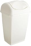 axentia 235685 Schwingdeckeleimer ca. 50 l, Abfalleimer aus weißem Kunststoff,...