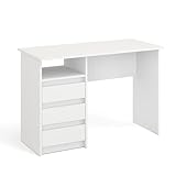KOMTO Schreibtisch mit Schubladen - Bürotisch Computertisch Klein Arbeitstisch Büro...