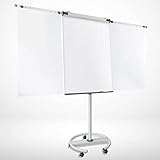 MOB Flipchart Shark Whiteboard fahrbar mit Rollenfuss Ständer 73x104cm |...