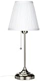 Ikea 702.806.34 Tischlampe Arstid 56cm hohe Tischleuchte-vernickelt-mit Stoffschirm...