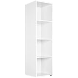 Casaria® Bücherregal mit 4 Fächer 106x30x30cm Kippschutz Bodenschoner 40kg...