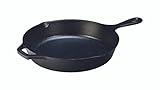 Lodge Bratpfanne Ø 30cm, Höhe 5cm, aus Gusseisen, rund mit Griff, schwarz (1...