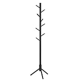 VASAGLE Garderobenständer, Kleiderständer aus Massivholz, Garderobe in Baumform, 8...