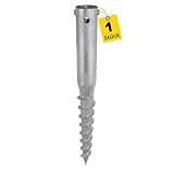 GRUNDLINE - Pfostenträger rund Ø 68 mm - Bodenanker zum eindrehen - Schraubfundament -...