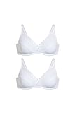C&A Damen Bügelloser BH Non Wired Bra Stretch|Synthetisch 2er Pack|Multipack...