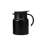 TopBine Isolierkanne, 1L Edelstahl Doppelwandig Thermoskanne mit Teesieb Schwarz...