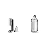 Aarke Carbonator Pro, Wassersprudler mit Glasflasche, Edelstahl Finish & Glasflasche für...