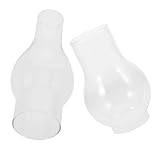 Uonlytech 2 Stück Klarer Glas schornstein für Öllampe Vintage öllampenabdeckung...