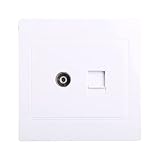 RJ45-Adapter + Koaxial Wandmontage Ausgang Frontplatte Einbaubuchse Powerline Adapter...