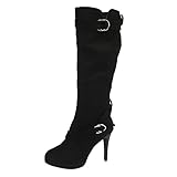 Ydsxlp Stiefeletten Damen Schuhe Halbschaft Stiefel mit Absatz Pull On High Heel Stiletto...
