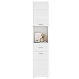 FOREHILL Badezimmerschrank, Badschrank, schmaler Badezimmer Hochschrank mit 2...