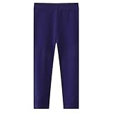 UIFLQXX Mädchen-Leggings, einfarbig, Baumwolle, elastische Taille, weiche Leggings,...