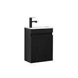 Kometmöbel Gäste-WC Waschtisch Set 40 cm Badmöbel Vormontiert Klein Waschbecken mit...