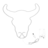 CORHAD Kreative LED Neonlampe Kuhkopf Energiesparendes Dekoratives Neonlicht Rot...