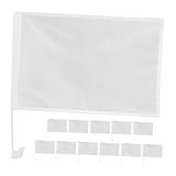 Gadpiparty 12 Stück Teiliges Weiße Handflaggen mit Fahnenstab DIY Auto Fensterdekor ohne...