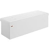 Casaria® Sitzbank mit Stauraum Faltbar Weiß 115x40x40cm Gepolstert Deckel...