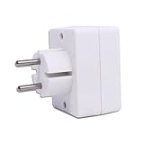 Adapter 3 Steckdosen EUROPLUG auf SCHUKO 10A (vorne), Weiß