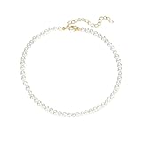 beejune Perlenkette Damen, Perlen Kette, Pearl Necklace Women, Moderne Perlenkette 6mm,...