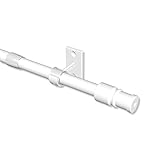 Interdeco Cafehausstange/ausziehbare Scheiben-Gardinenstangen Weiß in 12 mm Ø,...
