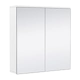 Yaheetech Badezimmerschrank mit 2 Spiegeltüren Hängeschrank Spiegelschrank...