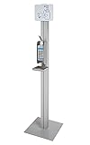 Hände Desinfektionssäule HDS-1 silber, Desinfektionsmittelspender mit Standfuß zur...