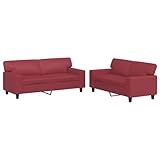 Wenjingqi-3201917 Sofaset, 2-teilig, Kunstleder, Rot, Rot
