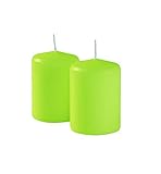 Kerze Durchmesser 7 cm Höhe 10 cm - Farbe Grün Pop - Für Horeca Betreiber,...