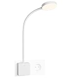 ENUOTEK Weiß LED Steckdosenlampe Steckerleuchte, 4W 350Lm LED Wand Leselampe Bett...