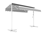 METRO Professional Standmarkise mit Kurbel, Alu/Polyester, 3.5 x 3 m, Silber