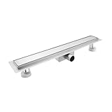 sunrik Duschrinne 60 cm, Befliesbar Duschrinne extra flach, Edelstahl Bodenablauf...