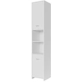 Casaria® Badezimmerhochschrank 180x30x30cm 6 Fächer Magnetverschluss 2 Türen Bad...
