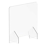 hjh OFFICE 830031 Spuckwand Thekenaufsatz CLEANUP II 65x65 Acrylglas Transparent...