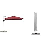 Schneider Sonnenschirm Rhodos Twist, bordeaux & Schutzhülle für Ampelschirme bis 400 cm...