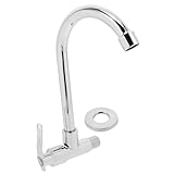 HOMSFOU Wandmontierter Küchenwasserhahn Verschleißfester Kaltwasserhahn Mit Drehfunktion...