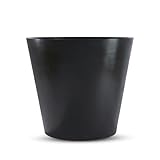 amei Der Runde Pflanzkübel aus Fiberglas (Schwarz ø 60 cm - h 49 cm) – Blumenkübel in...