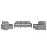 vidaXL Sofagarnitur 3-TLG., Sessel Couch mit Kissen, Sofa Wohnzimmersofa mit...