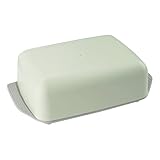 FACKELMANN 33005A Butterdose, lichtgrau/mintgrün, 165x105mm