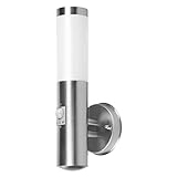 Smartwares Außenwandleuchte – Edelstahl – mit Bewegungsmelder, Silber