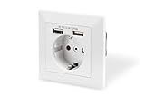 DIGITUS DA-70613 – Unterputz-Steckdose mit USB-A Ladegerät – 1 Stück – 2...