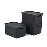 Jive Dekobox 3er- Set Aufbewahrungsbox 16l mit Deckel, Kunststoff (PP recycelt),...
