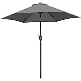 Yaheetech Sonnenschirm Gartenschirm Ø 230cm Balkonschirm mit 6 Rippen Rund Markschirm...