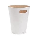 Umbra Woodrow Abfalleimer – Zweifarbiger Holz Papierkorb für Büro, Badezimmer,...
