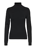 VERO MODA Damen VMGLORY LS Rollneck Blouse NOOS Pullover, Schwarz, S