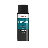 BAUFIX Sprüh und Effektlack, Buntlack Spray schwarz, matt, 400 ml, DIY Lack, Dekorieren...