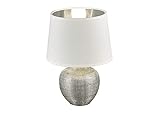 Reality Leuchten R50621089 Luxor, Tischleuchte, Keramik, E14, Silber, 18 x 18 x...