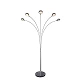 Moderne Leselampe mit 5 Armen, verstellbare Helligkeit, Multi-Kopf, gebogene Stehlampe...